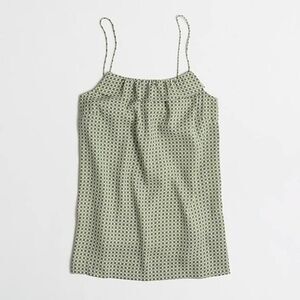 J.Crew Factory | Green Geometric Print Spaghetti Strap Tank | Size 2